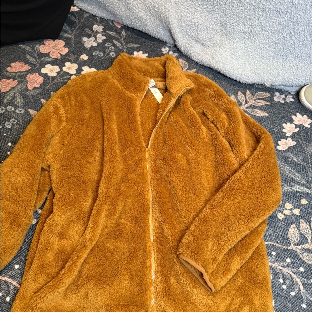 PINK Victoria's Secret Tan Teddy Jacket Plush Cozy Fit